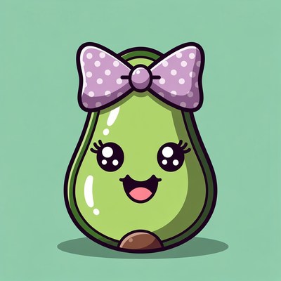 Cute Avocado with Bow