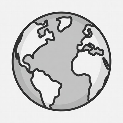 Earth globe outline illustration