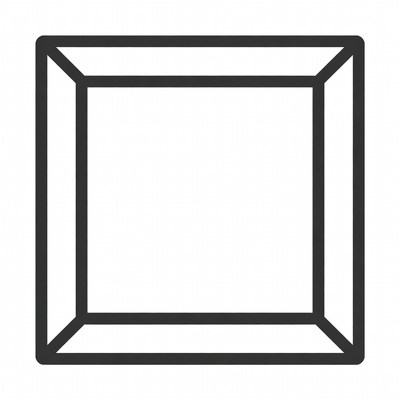 Black Outline Cube Icon