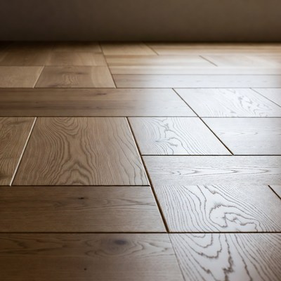 Light Oak Herringbone Wood Floor