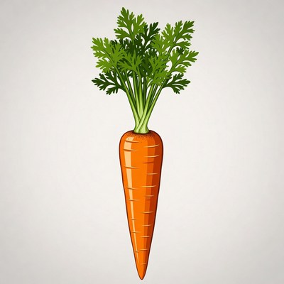 Fresh carrot with green tops