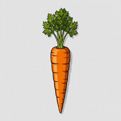 Carrot with green leaves illustration