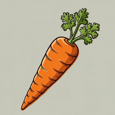 Carrot with green tops