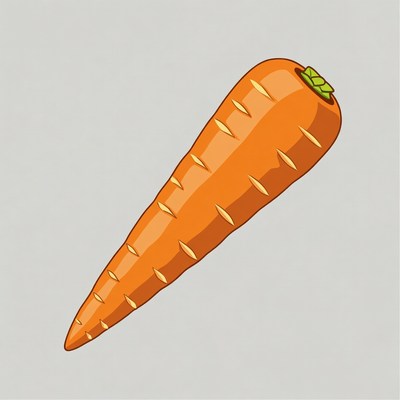 Cartoon carrot on gray background
