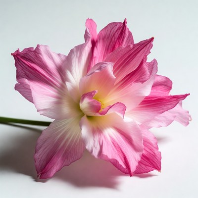 Pink Amaryllis Flower on White Background