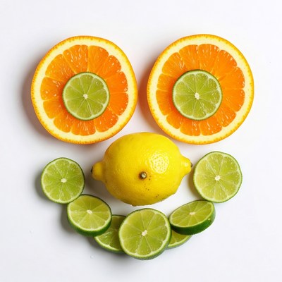 Orange Lime Lemon Smiley Face