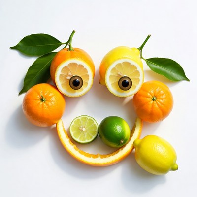 Citrus Fruits Smiley Face