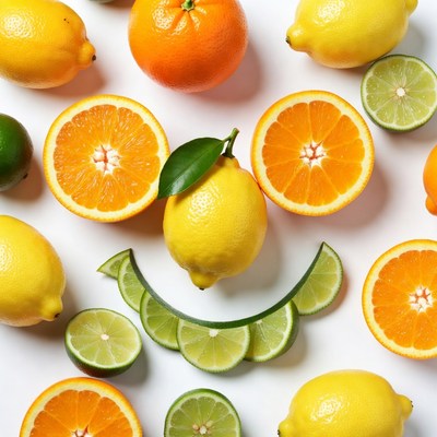 Fruits Forming Smiley Face