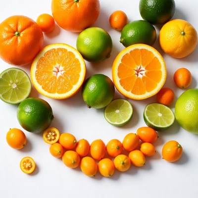 Fruits Arranged as Smiley Face