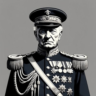 Elderly general in military uniform
