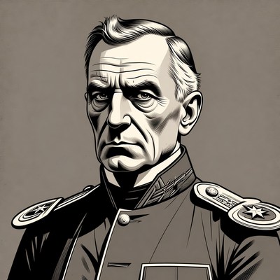 Elderly man in military uniform