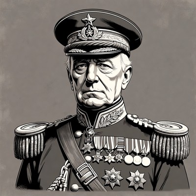Elderly British Admiral in Uniform