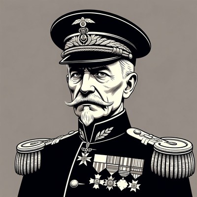 Elderly admiral in uniform