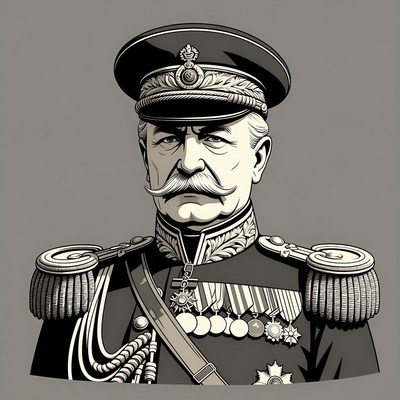Military general in ornate uniform