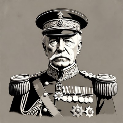Elderly military general portrait