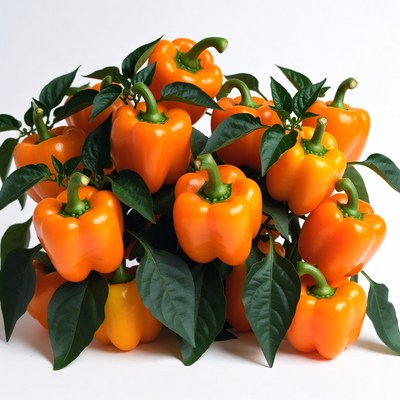 Bunch of Orange Bell Peppers
