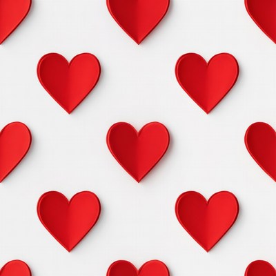 Red Paper Hearts Pattern