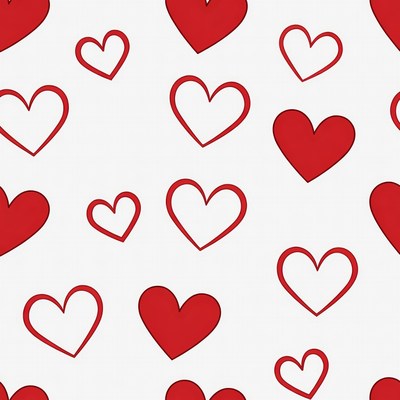 Red and White Heart Pattern