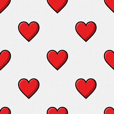Red Hearts Seamless Pattern