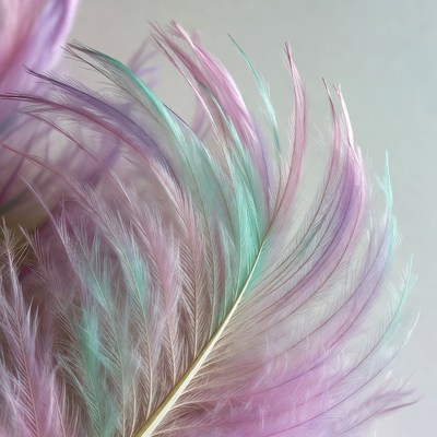 Colorful Feathers on White Background