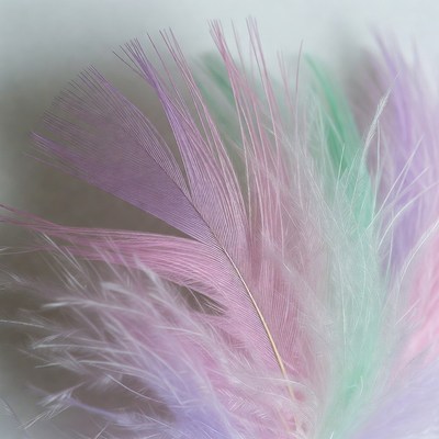 Colorful Feathers on White Background