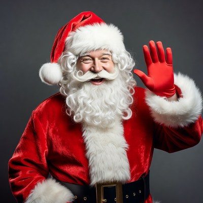 Santa Claus waving happily