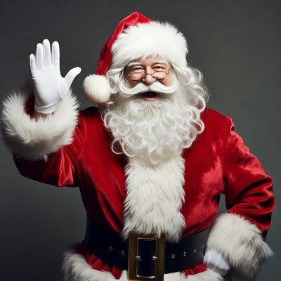 Santa Claus waving hello