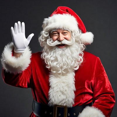 Smiling Santa Claus waving hand