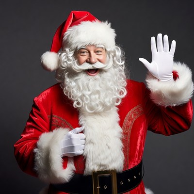 Smiling Santa Claus waving hand