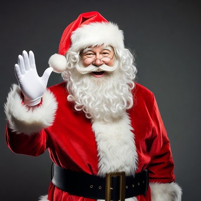 Santa Claus waving happily