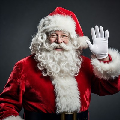 Santa Claus waving happily