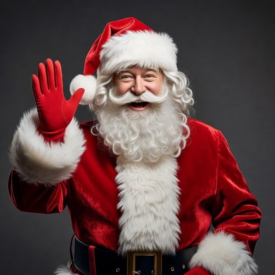 Santa Claus waving hello