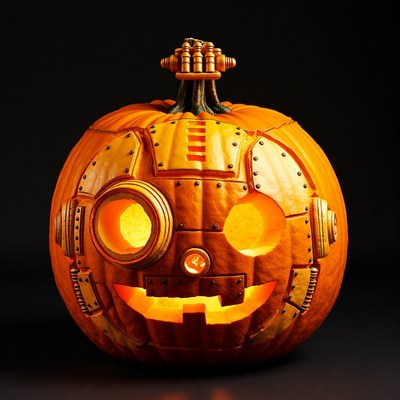Steampunk Robot Jack-o-Lantern