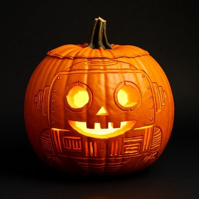 Robot Jack-o-Lantern Pumpkin