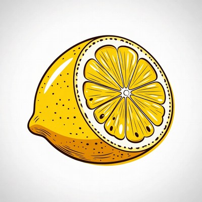 Sliced Lemon Illustration