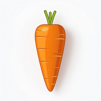 Cartoon carrot on white background