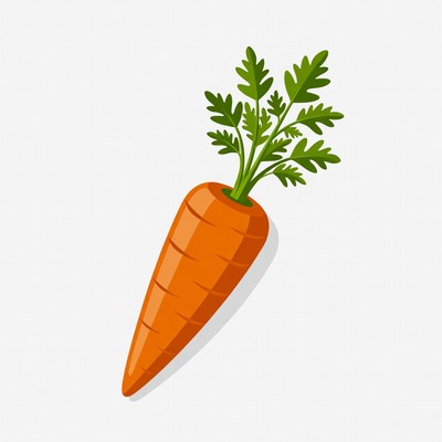 Carrot illustration with green tops