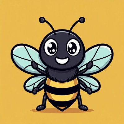 Cute cartoon bee illustration