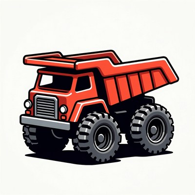 Red Dump Truck Illustration