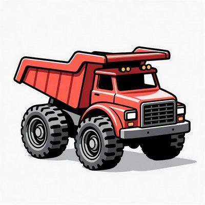 Red Dump Truck Illustration