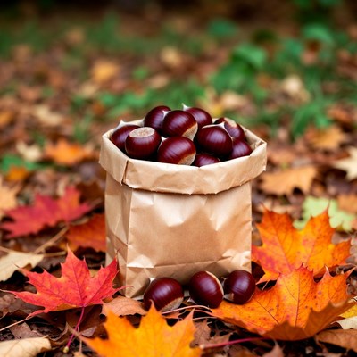 Chestnuts in Brown Paper Bag