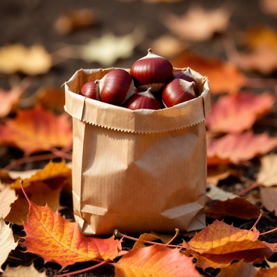 Chestnuts in Brown Paper Bag