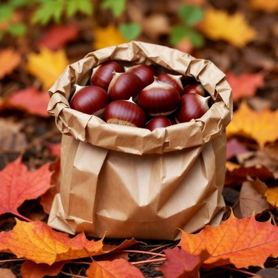 Chestnuts in Brown Paper Bag