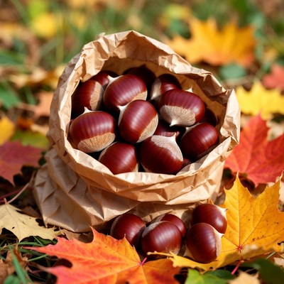 Chestnuts in Brown Paper Bag