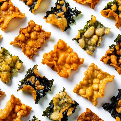 Seaweed Snacks on White Background