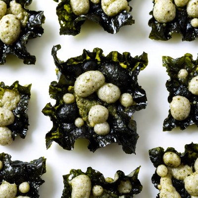 Seaweed Snacks with White Beads