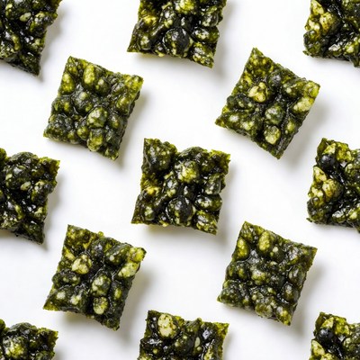Seaweed Snacks on White Background