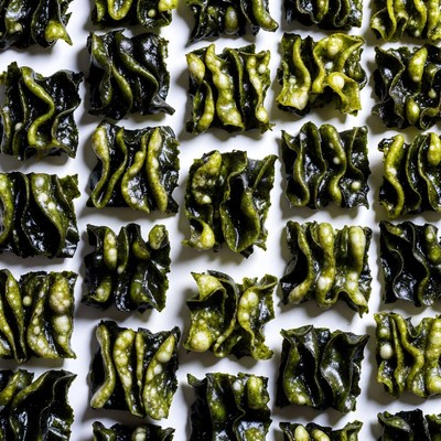 Green Seaweed Pasta Pieces