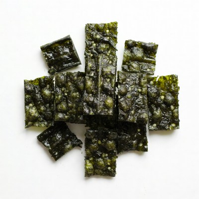 Seaweed Snacks on White Background