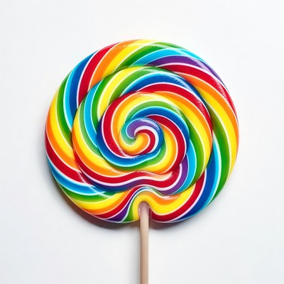 Rainbow Swirl Lollipop on Stick